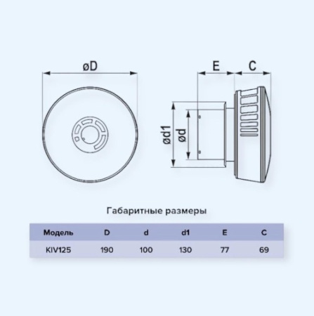 KIV125 ЭРА (ERA) Оголовок KIV с фильтром D125 пластик